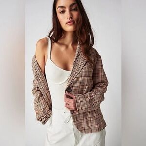 We The Free Cali Plaid Women’s Jacket Blazer Size Small